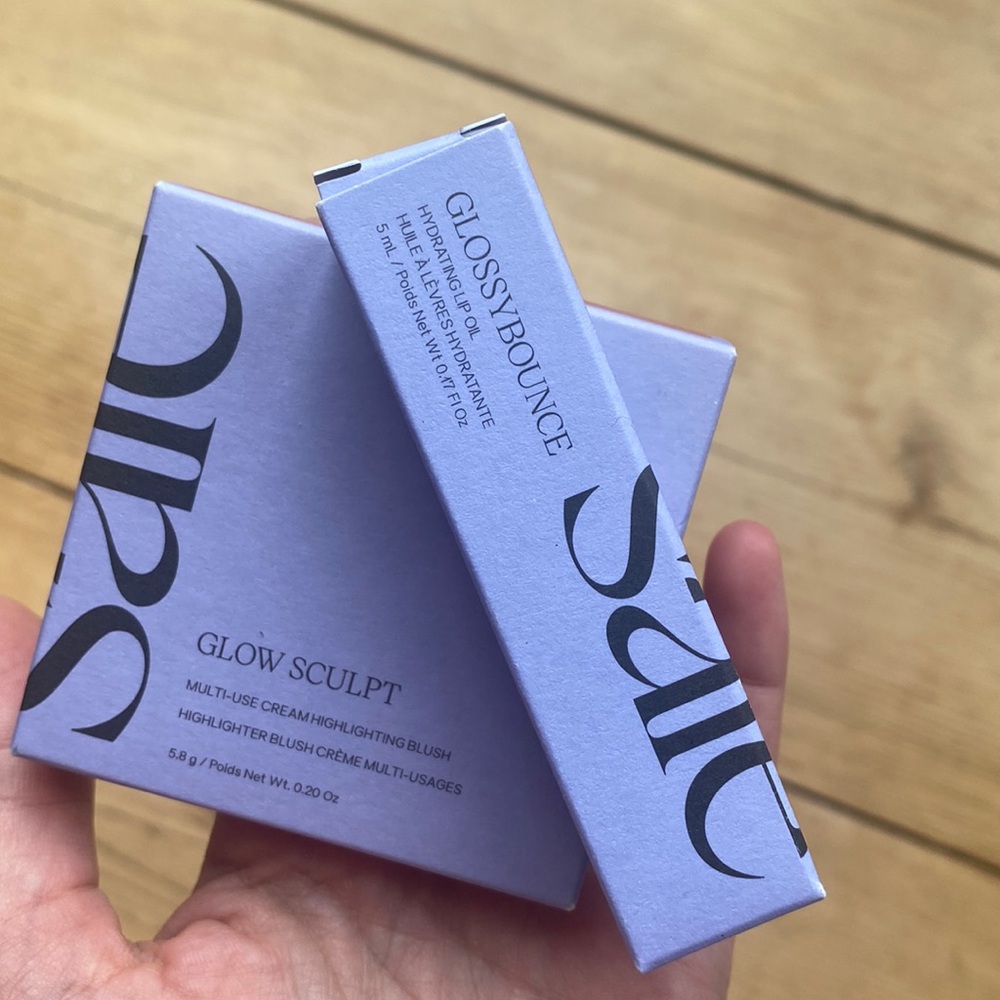 Saie Beauty Glow Sculpt Blush & Glossy Bounce Lip Gloss Oil
